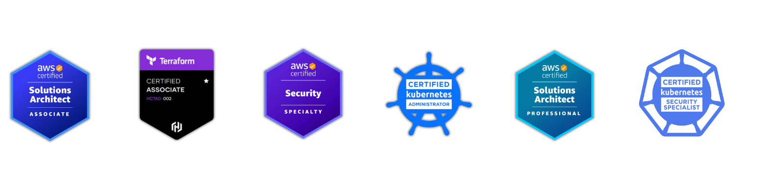 Cloud and AWS certification badges